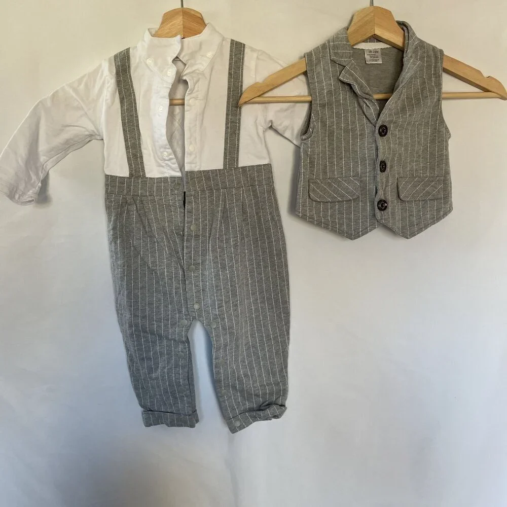 Toddler formal wear two‎ piece suit set cotton spandex size 18-24M comfortable